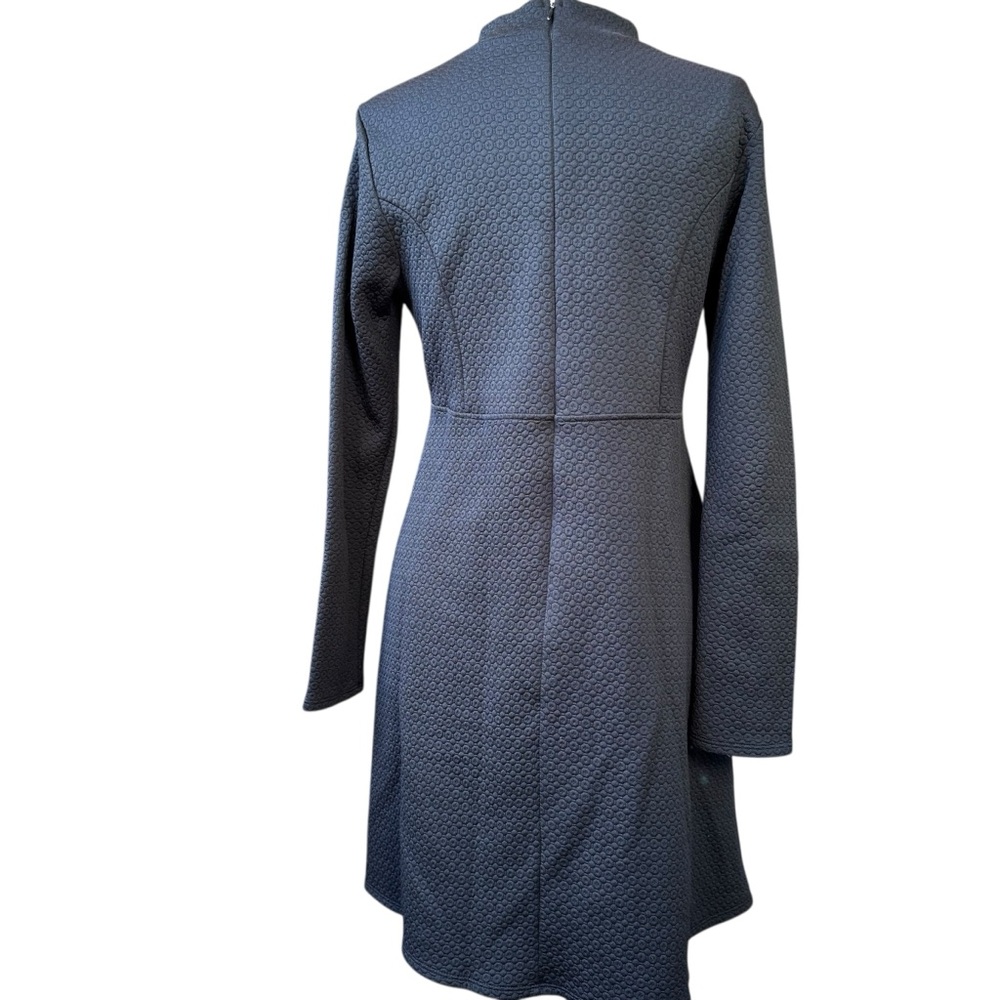 MODCLOTH Fervour Long Sleeved Jacquard Dress Black Womens Sz XL Mock Turtleneck - Picture 3 of 5